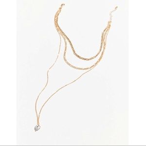 NEW Urban Outfitters layered necklace heart gold